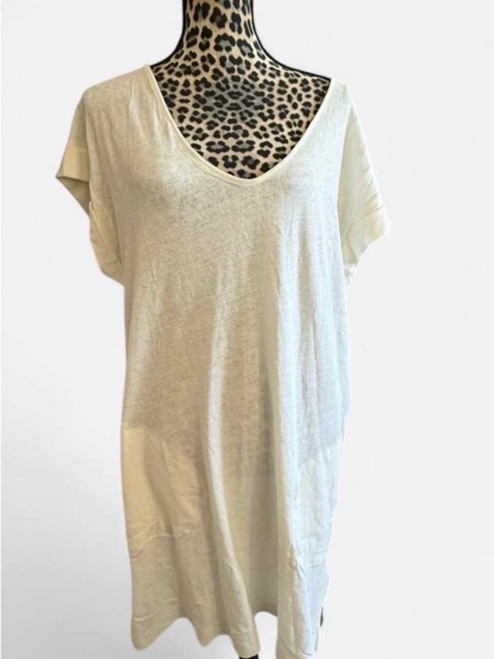 Known Supply - Women's Cream V-Neck Relaxed Tunic Top